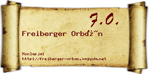 Freiberger Orbán névjegykártya